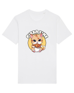 Cute kawaii cat eating pizza Tricou mânecă scurtă Unisex Rocker