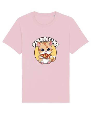 Cute kawaii cat eating pizza Cotton Pink