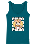Cute kawaii cat eating pizza Maiou Damă Dreamer