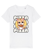 Cute kawaii cat eating pizza Tricou mânecă scurtă  Copii Mini Creator