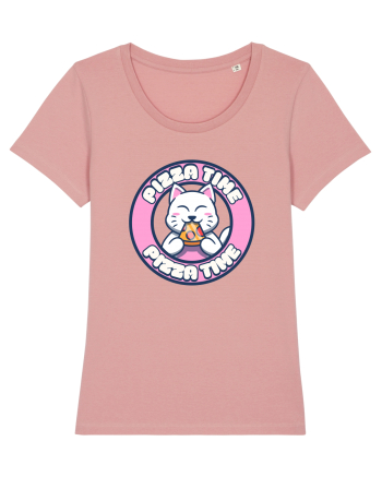 Cute kawaii cat eating pizza Canyon Pink