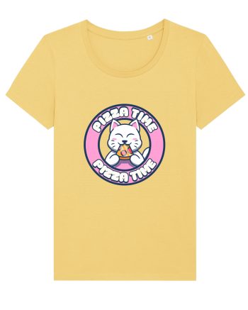 Cute kawaii cat eating pizza Jojoba