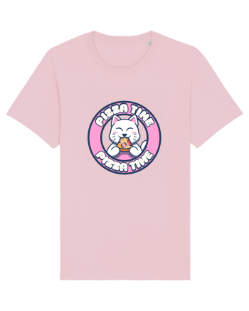 Cute kawaii cat eating pizza Cotton Pink