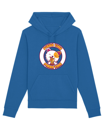 Cute kawaii cat eating pizza Royal Blue