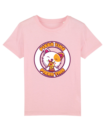 Cute kawaii cat eating pizza Cotton Pink