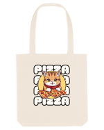 Cute kawaii cat eating pizza Sacoșă textilă