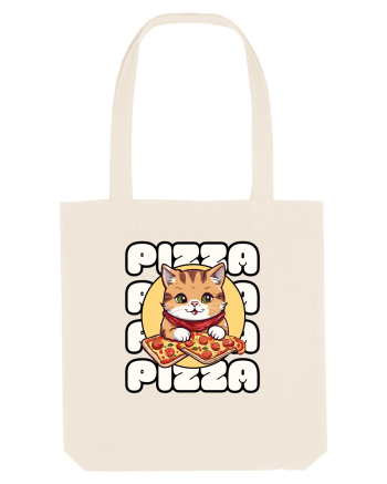 Cute kawaii cat eating pizza Natural