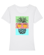 Palmeapple girl Tricou mânecă scurtă guler larg fitted Damă Expresser