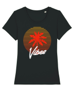 Vibes Tricou mânecă scurtă guler larg fitted Damă Expresser