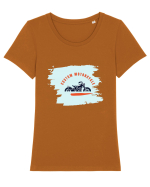 Custom Motorcycle Tricou mânecă scurtă guler larg fitted Damă Expresser