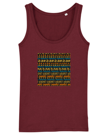 African Pattern Burgundy