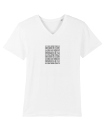 African Pattern Tricou mânecă scurtă guler V Bărbat Presenter