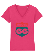 Route 66 Tricou mânecă scurtă guler V Damă Evoker