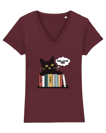 Bookish cat Burgundy