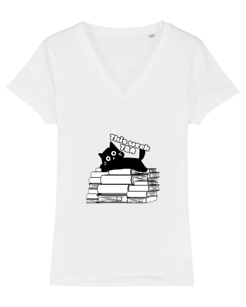 Bookish cat White