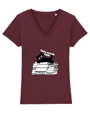Bookish cat Burgundy