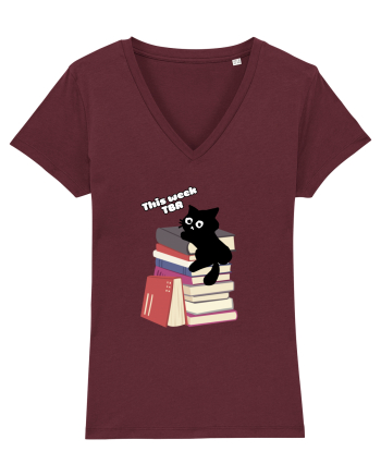 Bookish cat Burgundy