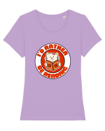 Bookish cat Tricou mânecă scurtă guler larg fitted Damă Expresser