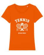 Vintage Tennis Tricou mânecă scurtă guler larg fitted Damă Expresser