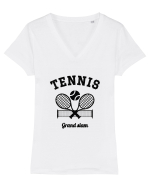 Vintage Tennis Tricou mânecă scurtă guler V Damă Evoker