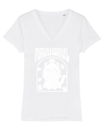 Purranormal Cat Pun Tricou mânecă scurtă guler V Damă Evoker