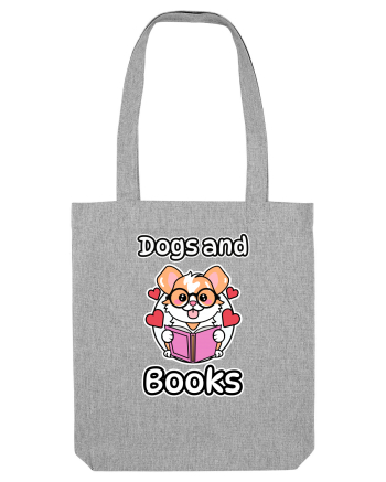 Kawaii Dog Reading A Book Heather Grey