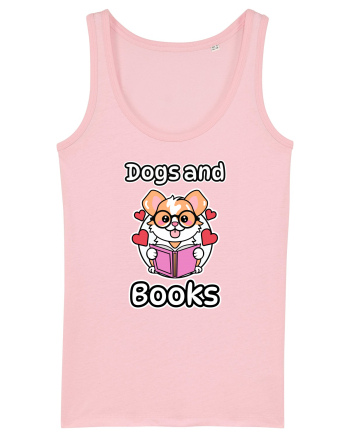 Kawaii Dog Reading A Book Cotton Pink