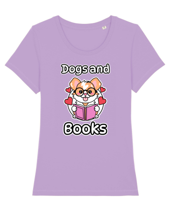 Kawaii Dog Reading A Book Lavender Dawn