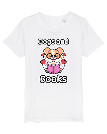 Kawaii Dog Reading A Book White