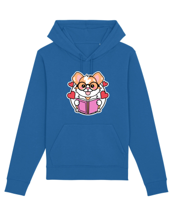Kawaii Dog Reading A Book Royal Blue