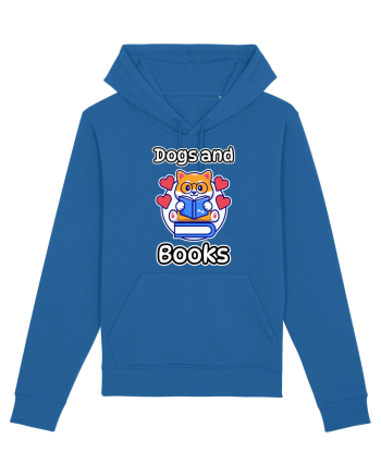 Kawaii Dog Reading A Book Royal Blue