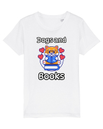 Kawaii Dog Reading A Book Tricou mânecă scurtă  Copii Mini Creator