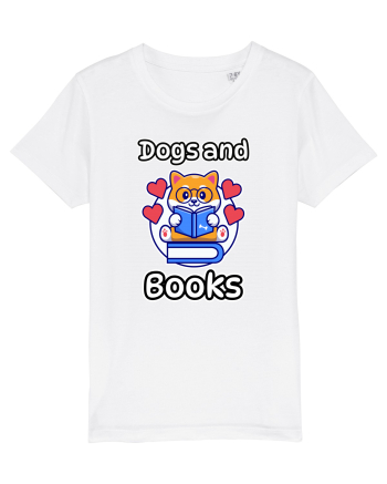 Kawaii Dog Reading A Book White