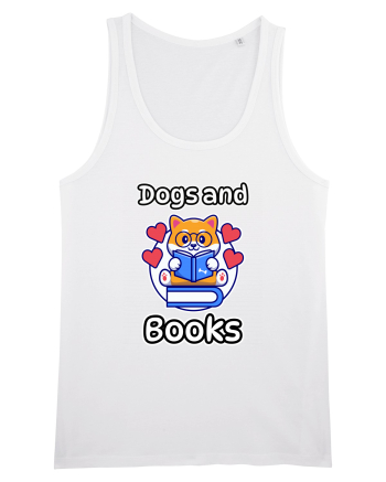 Kawaii Dog Reading A Book White