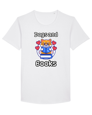 Kawaii Dog Reading A Book White