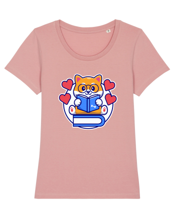 Kawaii Dog Reading A Book Canyon Pink