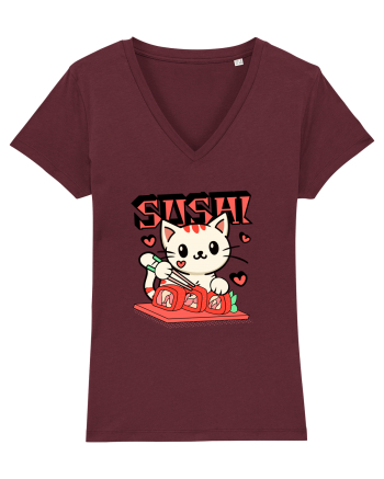 Sushi  Cat  Burgundy