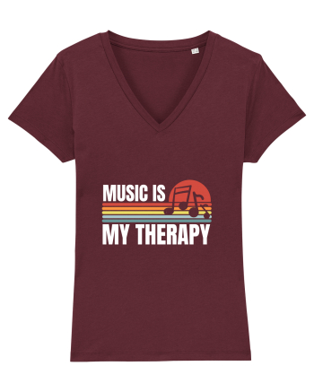 Music Is My Therapy Burgundy