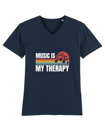 Music Is My Therapy French Navy