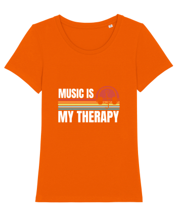 Music Is My Therapy Bright Orange