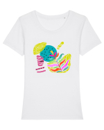Summer spot Tricou mânecă scurtă guler larg fitted Damă Expresser