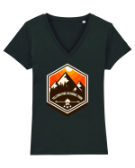 Yellowstone National Park Tricou mânecă scurtă guler V Damă Evoker