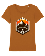 Yellowstone National Park Tricou mânecă scurtă guler larg fitted Damă Expresser