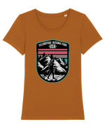 Yellowstone National Park Tricou mânecă scurtă guler larg fitted Damă Expresser