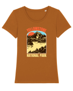 Yellowstone National Park Tricou mânecă scurtă guler larg fitted Damă Expresser