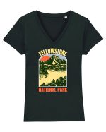 Yellowstone National Park Tricou mânecă scurtă guler V Damă Evoker