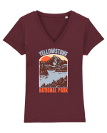 Yellowstone National Park Tricou mânecă scurtă guler V Damă Evoker