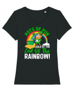 Pots of pun gold at the end of the rainbow! Tricou mânecă scurtă guler larg fitted Damă Expresser