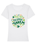 You Are My Lucky Charm Tricou mânecă scurtă guler larg fitted Damă Expresser
