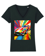 Masina Sport Pop Art Tricou mânecă scurtă guler V Damă Evoker